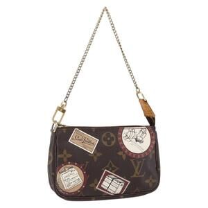 LOUIS VUITTON Monogram patch Mini Pochette Accessoires Pouch M95804 Auth 149210